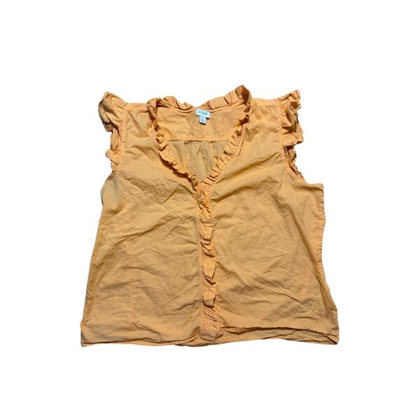 J. CREW Women's ruffle, sleeveless blouse, size Lg, Light Orange - Picture 1 of 10